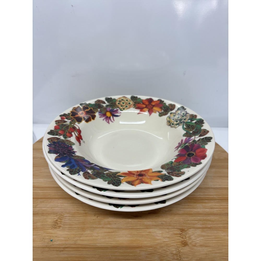 Emma Bridgewater Autumn Flowers Pasta or Soup Bowl  9 1/2" Diameter Set of 4-EUC